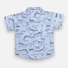 Blue Half-Sleeves Casual Shirt