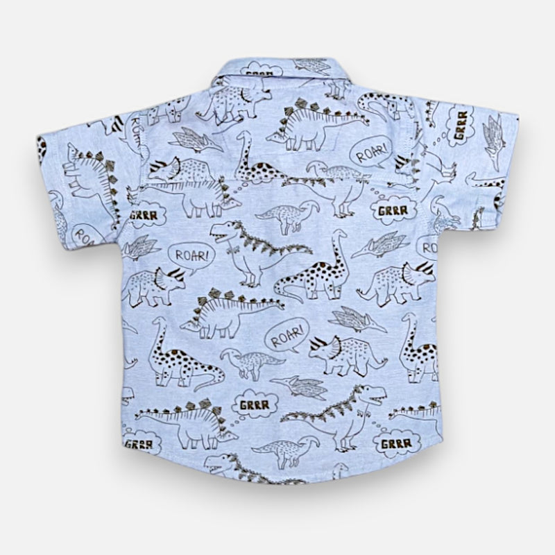 Blue Half-Sleeves Casual Shirt