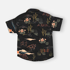 Black Half-Sleeves Casual Shirt