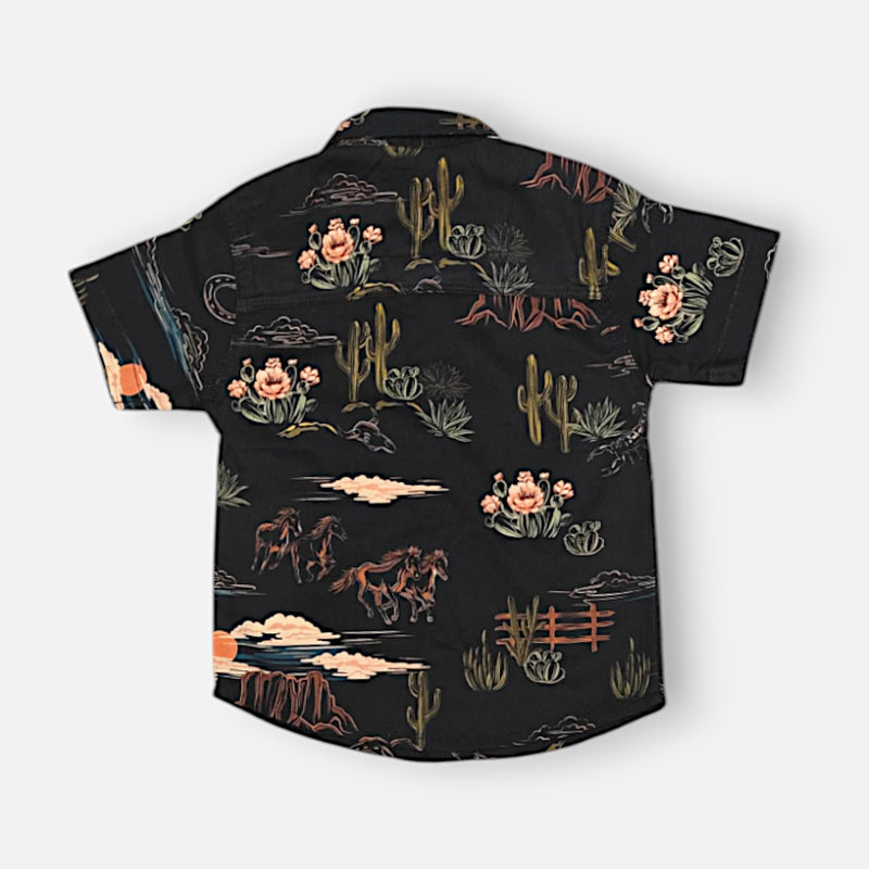 Black Half-Sleeves Casual Shirt