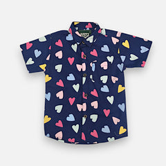 Navy Blue Half-Sleeves Casual Shirt