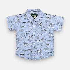Blue Half-Sleeves Casual Shirt