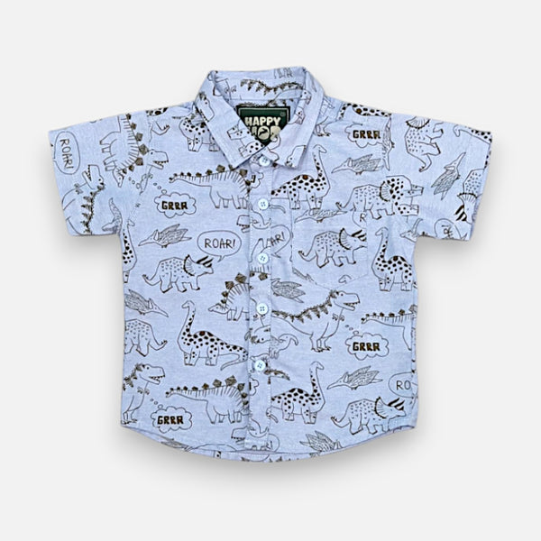 Blue Half-Sleeves Casual Shirt