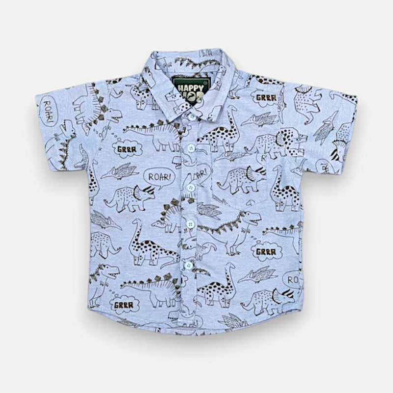 Blue Half-Sleeves Casual Shirt