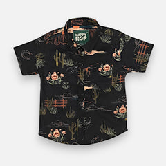 Black Half-Sleeves Casual Shirt