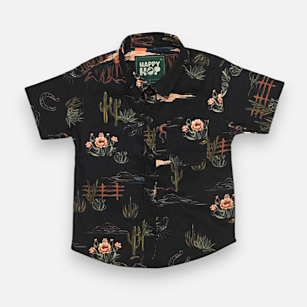Black Half-Sleeves Casual Shirt