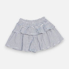Black Striped Ruffled Skirt