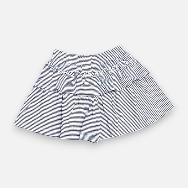 Black Striped Ruffled Skirt