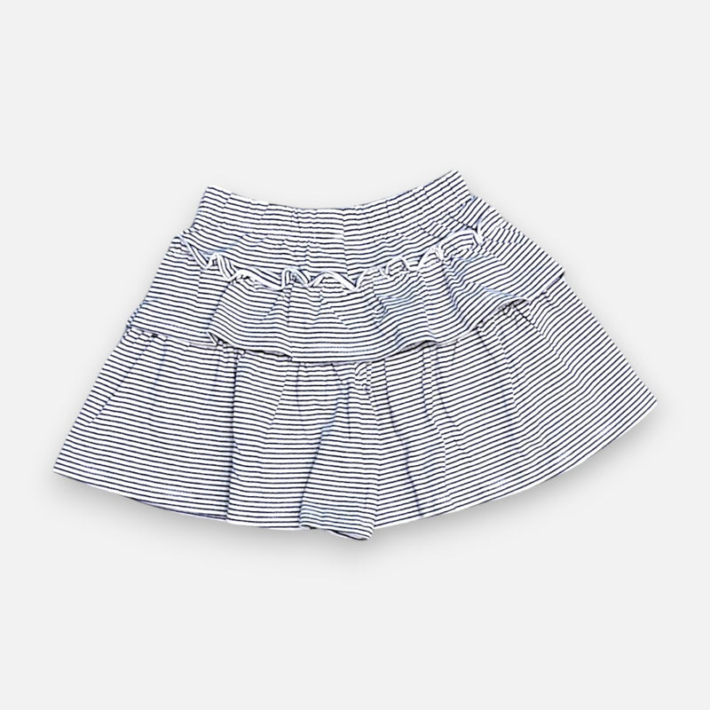 Black Striped Ruffled Skirt