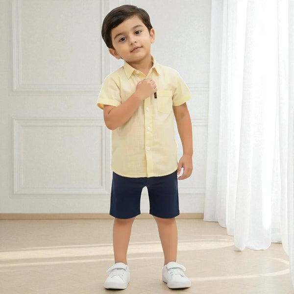 Beige Half Sleeves Casual Shirt