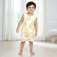 Duck Printed Vest and Short Set