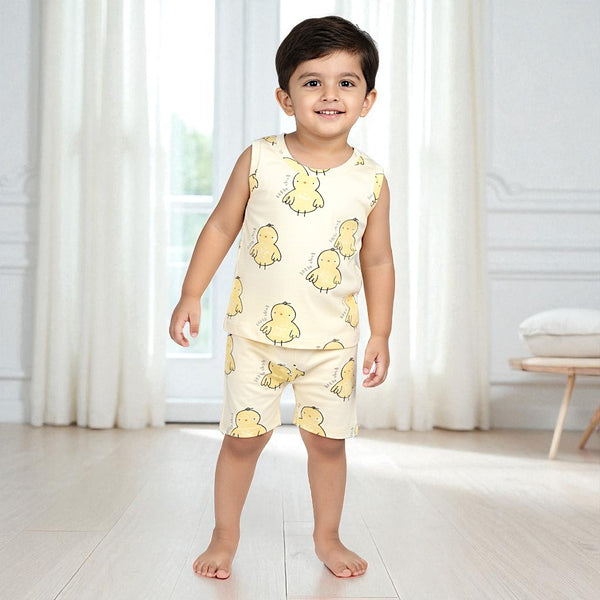 Duck Printed Vest and Short Set