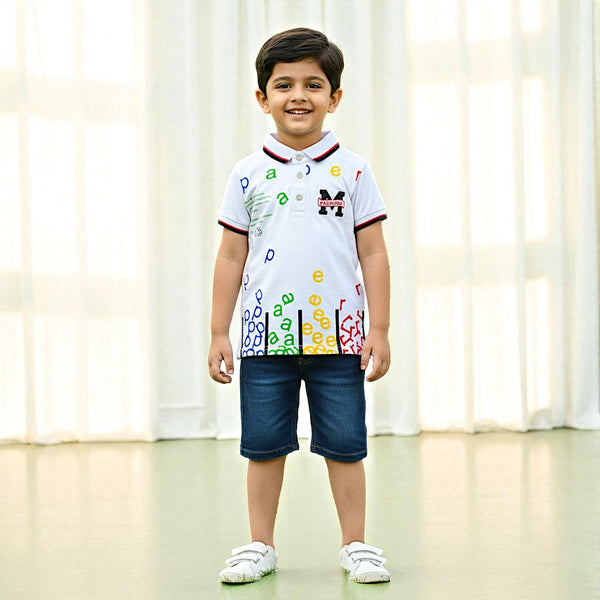 White Collar Polo T-shirt
