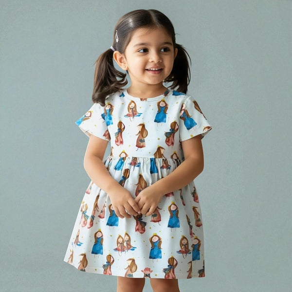 Blue Printed Frock