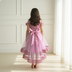 Mauve Elegant Pink Knee Length Princess Dress