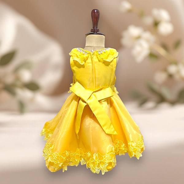 Yellow Knee Length Princess Dress