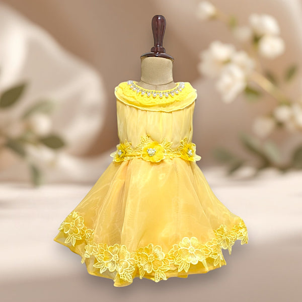 Yellow Knee Length Princess Dress